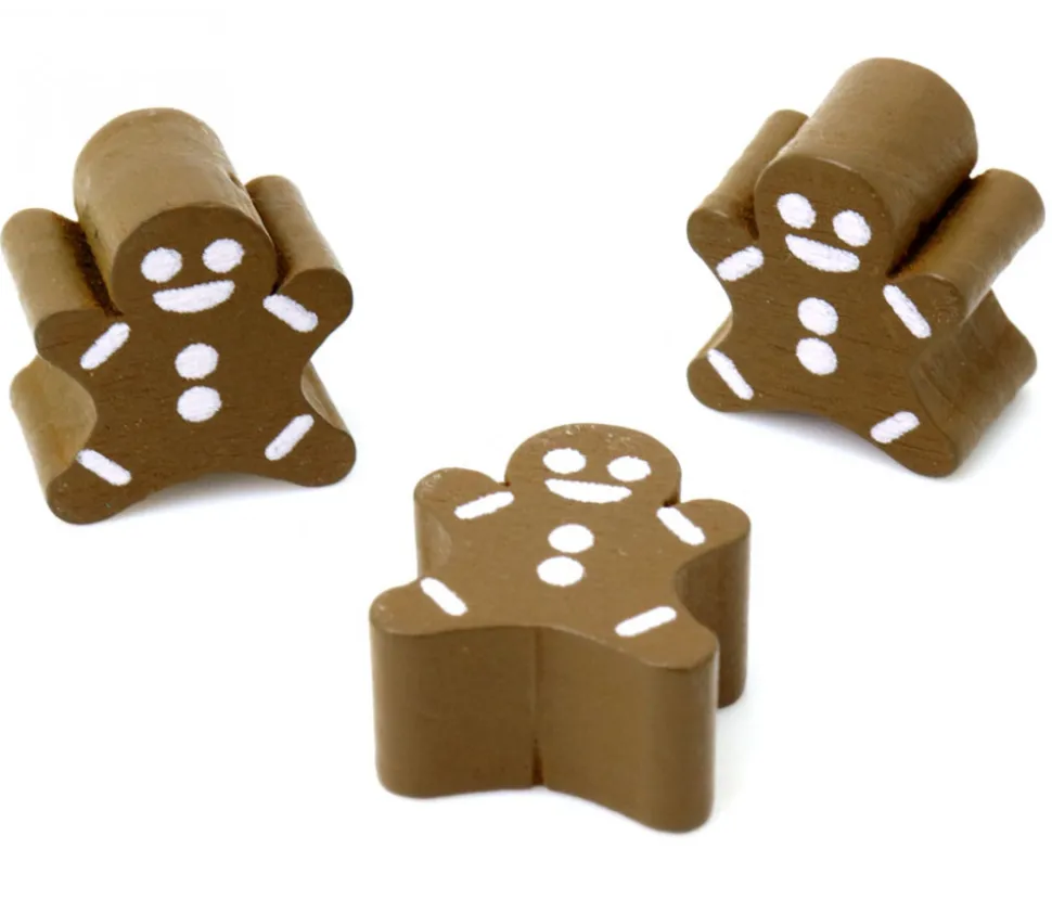 Pion de jeu bonhomme pain d'épice en bois 18 x 16 x 8 mm