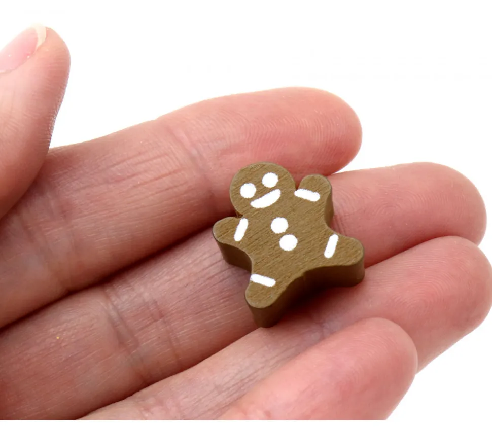 Pion de jeu bonhomme pain d'épice en bois 18 x 16 x 8 mm