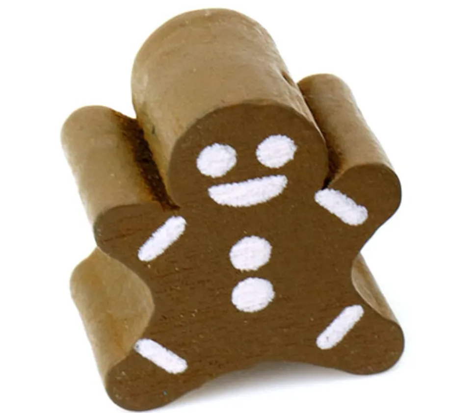 Pion de jeu bonhomme pain d'épice en bois 18 x 16 x 8 mm