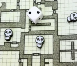 Pion de jeu crane tête de mort en bois 16 x 11 x 5mm