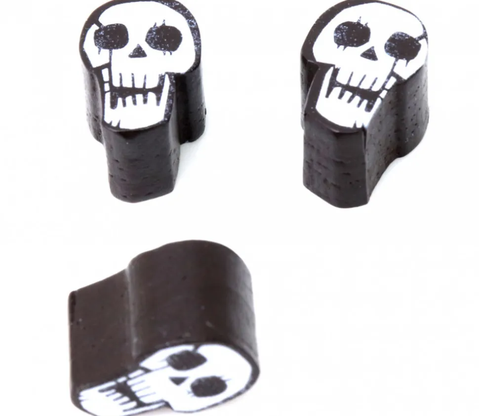Pion de jeu crane tête de mort en bois 16 x 11 x 5mm