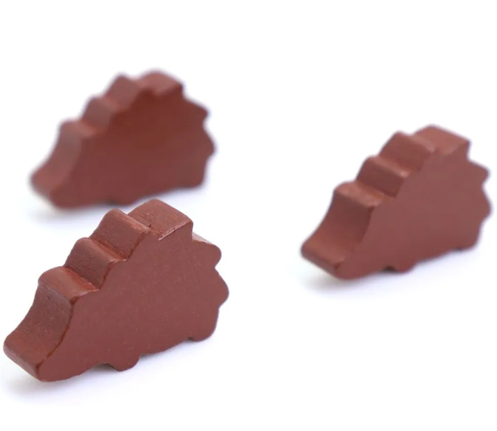 Pion de jeu hérisson MARRON en bois animal