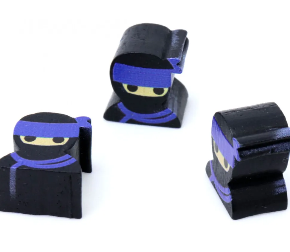 Pion de jeu ninja noir espion en bois 16 x 14 x 10 mm