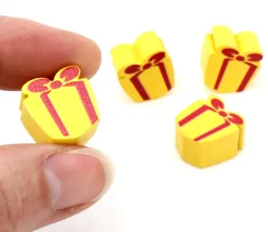 Pion de jeu paquet cadeau en bois 15 x 15 x 10 mm
