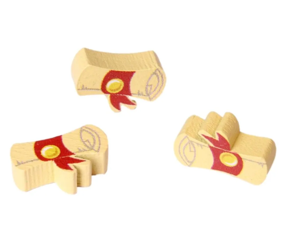 Pion de jeu rouleau parchemin en bois 16 x 5 x 10 mm
