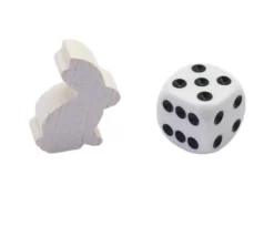 Pion en bois lapin blanc 22 x 31 x 8 mm animal pour jeu