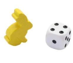 Pion en bois lapin JAUNE 22x31x8 mm