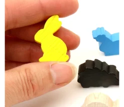 Pion en bois lapin JAUNE 22x31x8 mm