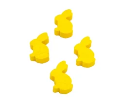 Pion en bois lapin JAUNE 22x31x8 mm