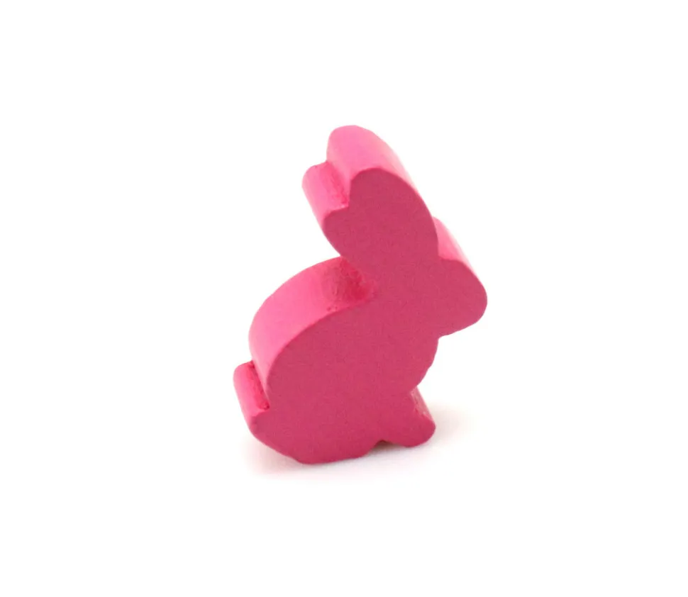 Pion en bois lapin rose 22 x 31 x 8 mm animal pour jeu