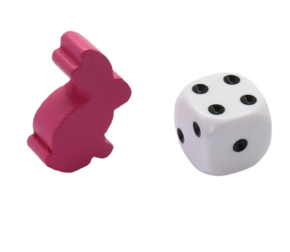 Pion en bois lapin rose 22 x 31 x 8 mm animal pour jeu