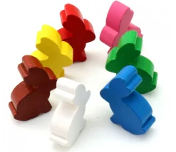 Pion en bois lapin rose 22 x 31 x 8 mm animal pour jeu