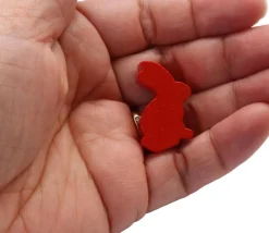 Pion en bois lapin rouge 22 x 31 x 8 mm animal pour jeu