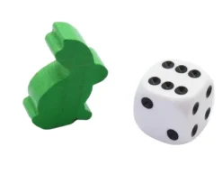 Pion en bois lapin vert 22 x 31 x 8 mm animal pour jeu