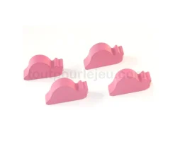 Pion escargot rose en bois