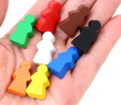 Pion fille meeple en bois personnage joueur 13 x 23 X 8 mm femme à l'unité