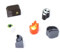 Pion flamme boule de feu pour jeu 19 x 13 x 5 mm