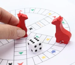 Pion Girafe rouge en bois 41 x 28 x 10 mm