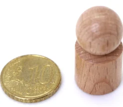 Pion joueur droit avec boule en bois 15 x 29 mm pour jeu à l'unité