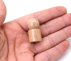 Pion joueur droit avec boule en bois 15 x 29 mm pour jeu à l'unité