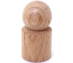 Pion joueur droit avec boule en bois 15 x 29 mm pour jeu à l'unité