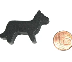 Pion Loup noir en bois pour jeu