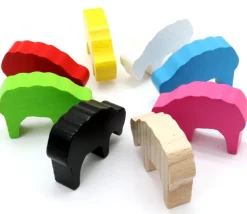 Pion mouton rose 40x28x10 mm en bois pour jeu de société