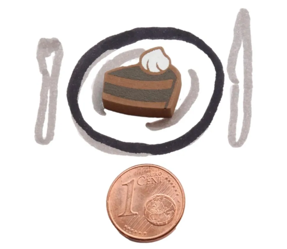 Pion part de Gâteau en bois 16 x 14 x 5 mm