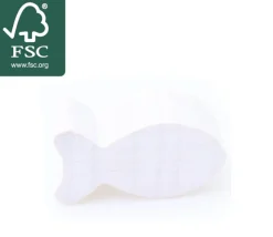 Pion poisson blanc en bois 24 x 13 mm pour jeu