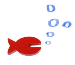 Pion poisson en bois marqueur 28 x 15 x 9 mm (Icecool)