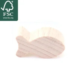 Pion poisson en bois naturel 24 x 13 mm pour jeu