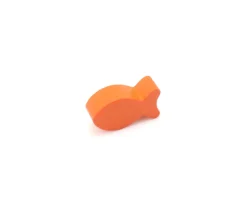 Pion poisson orange en bois 24 x 13 x 8 mm pour jeu