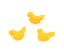 Pion poule jaune or en bois 30 x 19 x 8 mm
