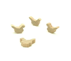 Pion poule naturel en bois 30 x 19 x 8 mm