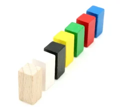 Pion rectangle 10x10x20 mm en bois pour jeu à l'unité