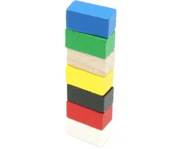 Pion rectangle 10x10x20 mm en bois pour jeu à l'unité