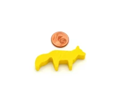 Pion renard jaune en bois 45 x 20 x 8 mm