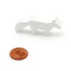 Pion renard polaire blanc en bois 45 x 20 x 8 mm