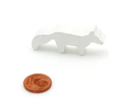 Pion renard polaire blanc en bois 45 x 20 x 8 mm