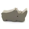 Pion rhinocéros gris en bois pour jeu 50 x 30 x 12 mm
