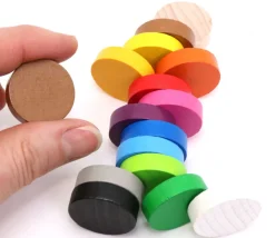 Pion rond 2.5 cm pour jeu - jeton en bois 25 x 7 mm à l'unité