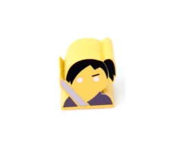 Pion Samouraï ninja jaune en bois 16 x 15 x 10 mm