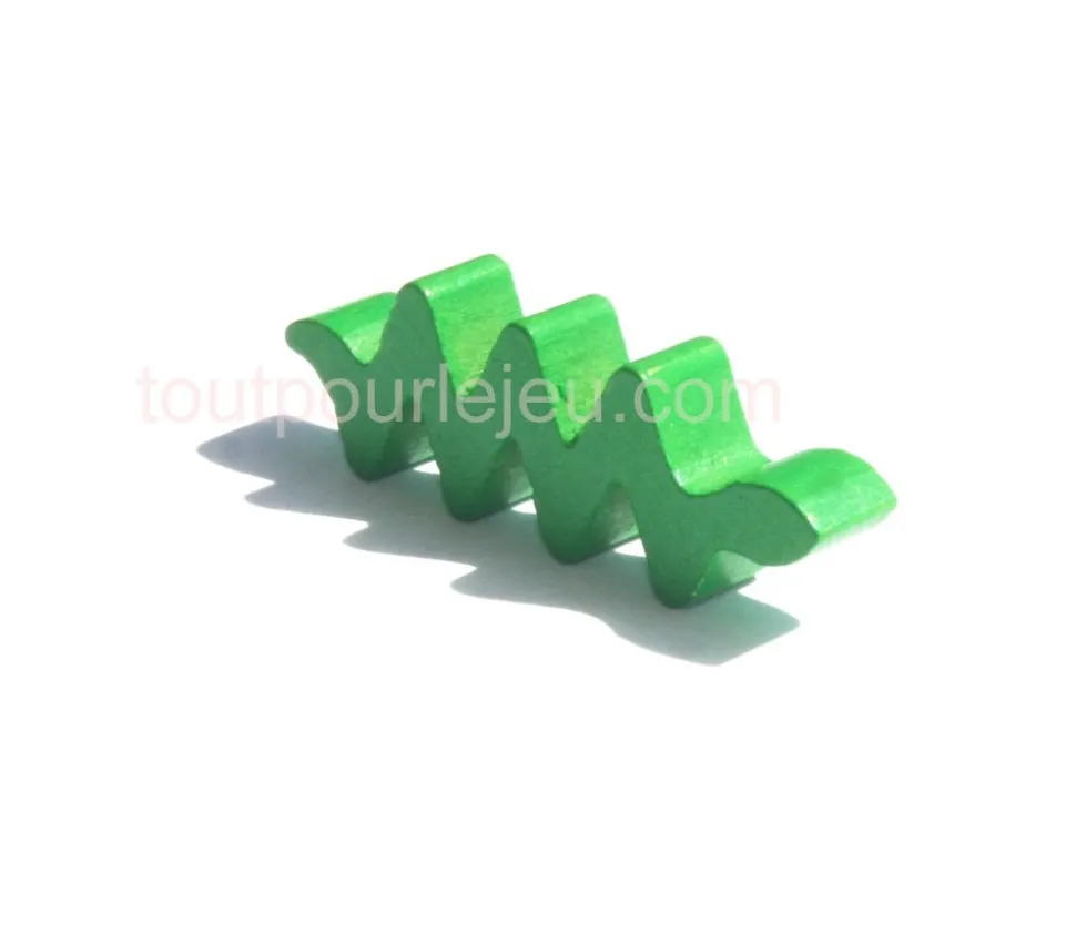 Pion serpent vert en bois 46 x 15 x 8 mm