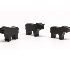 Pion taureau noir en bois 35 x 25 x 10 mm.