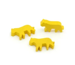 Pion tigre jaune en bois pour jeu 40 x 22 X 8 mm