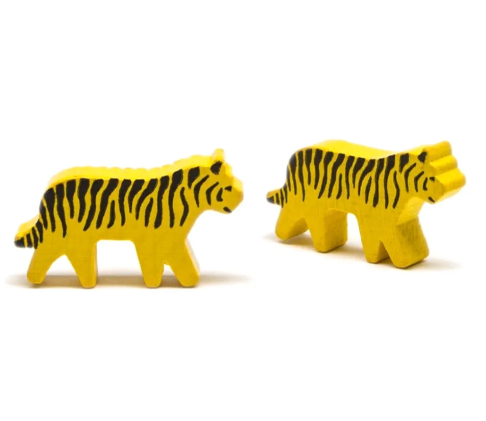 Pion tigre tacheté jaune et noir en bois pour jeu 40 x 22 X 8 mm