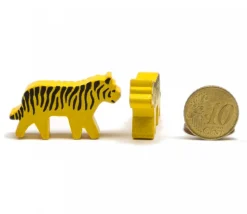Pion tigre tacheté jaune et noir en bois pour jeu 40 x 22 X 8 mm