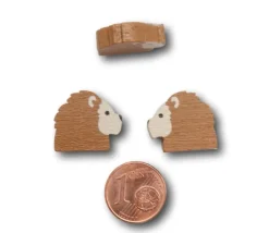 Pion tête de Lion en bois 15 x 17 x 5 mm