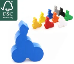 Pion vélo - Cycliste en bois 22x29x8 mm à l'unité par couleur