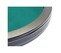 Piste de dés luxe verte et noire 40 cm tour imitation cuir avec 5 dés